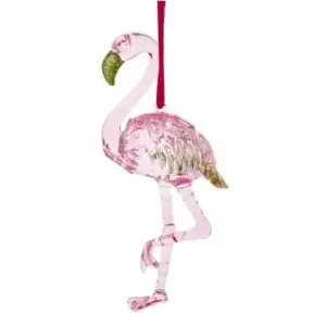 ACRYLIC PINK FLAMINGO ORN