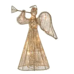 GOLD GLITTER ANGEL TREETOPPER LI