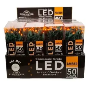 AMBER 50L 5MM BULB GREEN WIRE