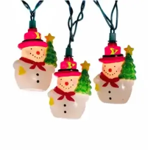 SNOWMAN W TREE LIGHT SET